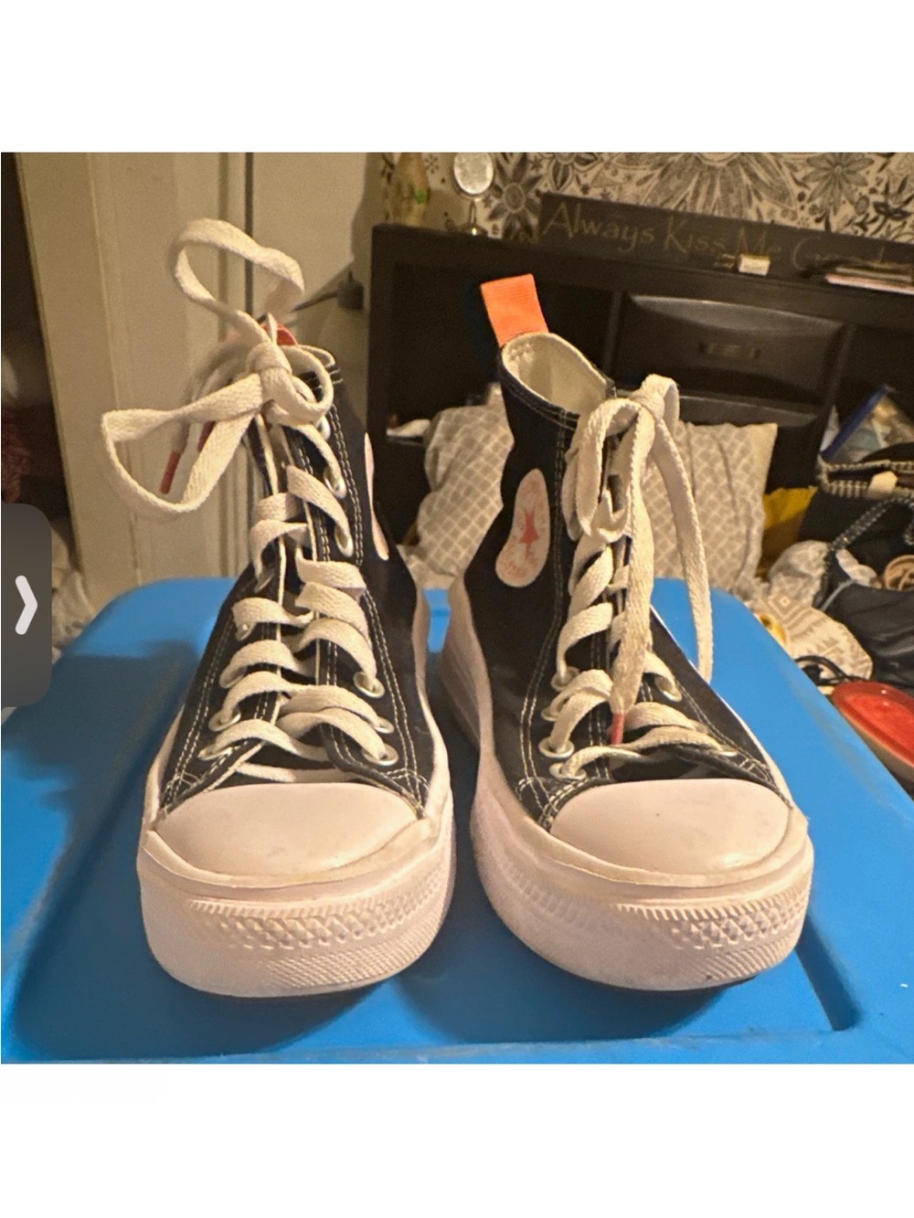 Converse Black High-Top Platform Sneakers with White Accents